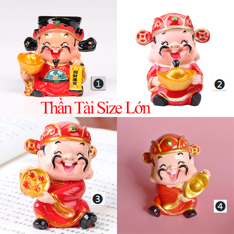 Thần Tài, Phúc Lộc Thọ Size Lớn 6 cm (BS1-4)