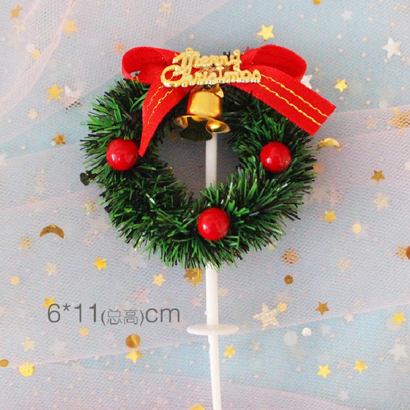 Đồ trang trí bánh Giáng Sinh: vòng lá thông, ông già Noel, cây thông, trang trí ngọt cho bàn tiệc.