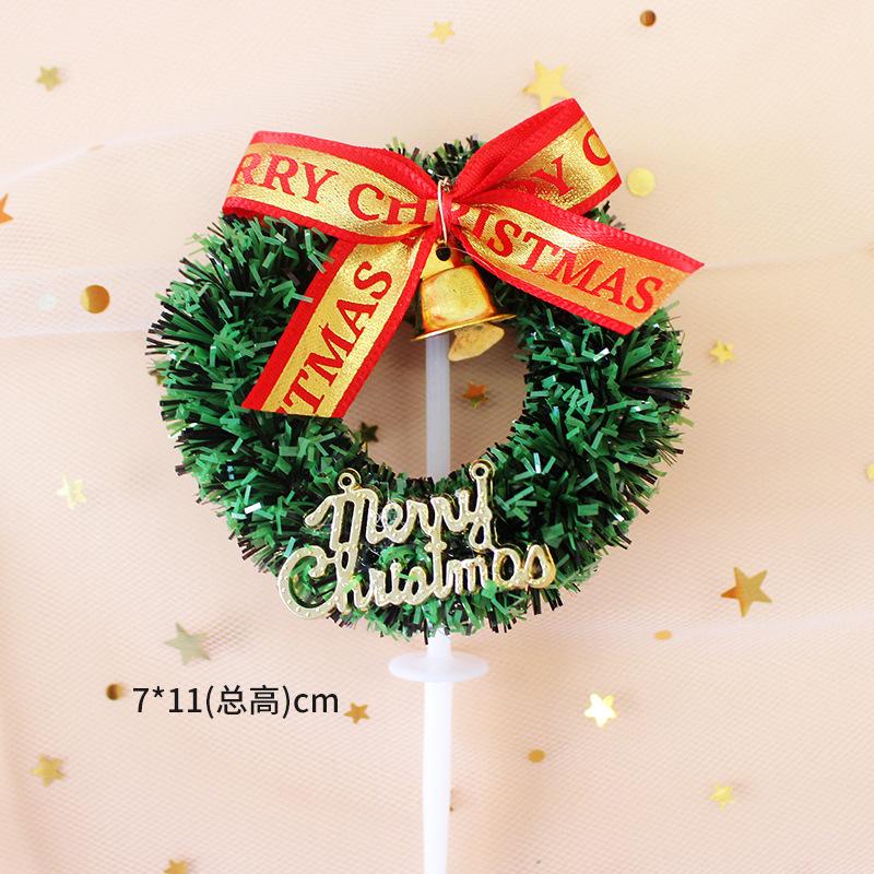 Đồ trang trí bánh Giáng Sinh: vòng lá thông, ông già Noel, cây thông, trang trí ngọt cho bàn tiệc.