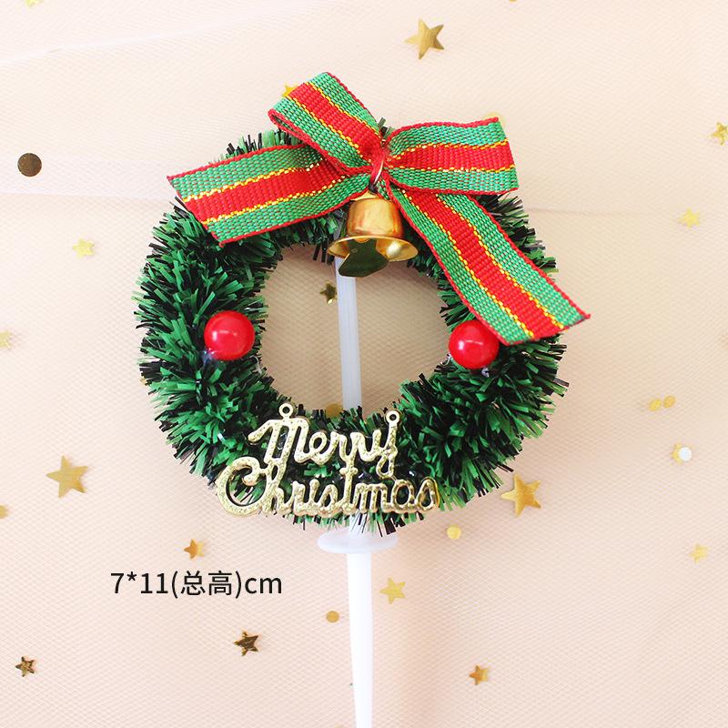 Đồ trang trí bánh Giáng Sinh: vòng lá thông, ông già Noel, cây thông, trang trí ngọt cho bàn tiệc.