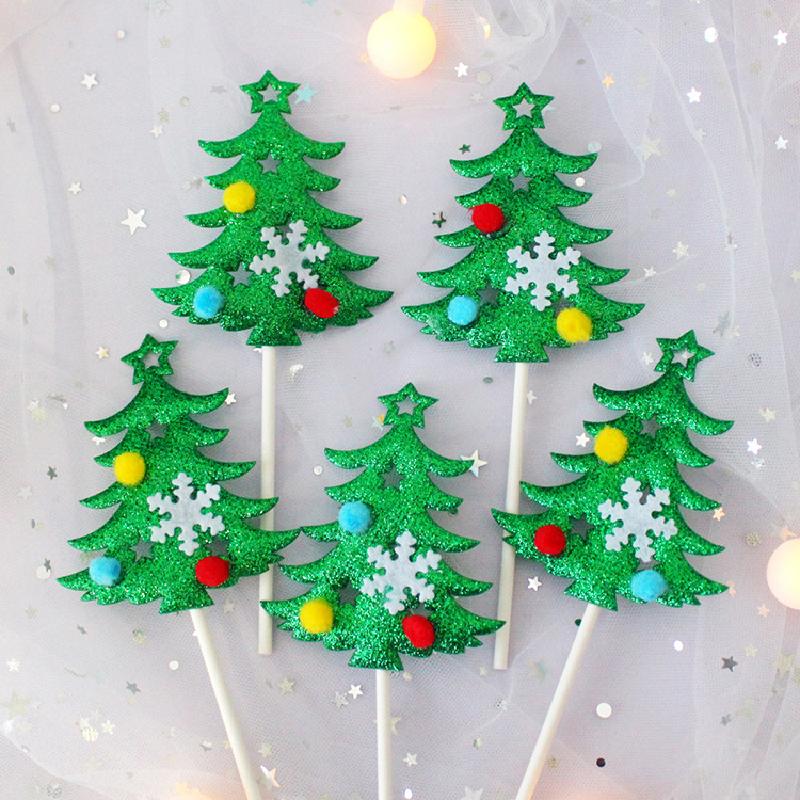 Đồ trang trí bánh Giáng Sinh: vòng lá thông, ông già Noel, cây thông, trang trí ngọt cho bàn tiệc.