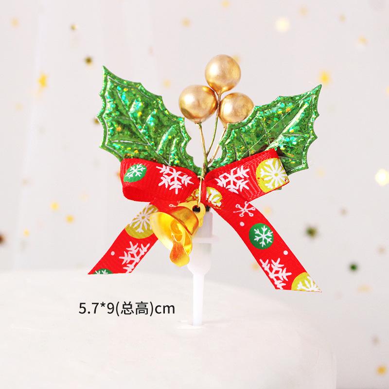 Đồ trang trí bánh Giáng Sinh: vòng lá thông, ông già Noel, cây thông, trang trí ngọt cho bàn tiệc.