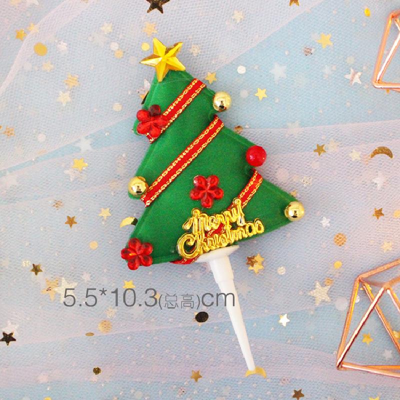 Đồ trang trí bánh Giáng Sinh: vòng lá thông, ông già Noel, cây thông, trang trí ngọt cho bàn tiệc.