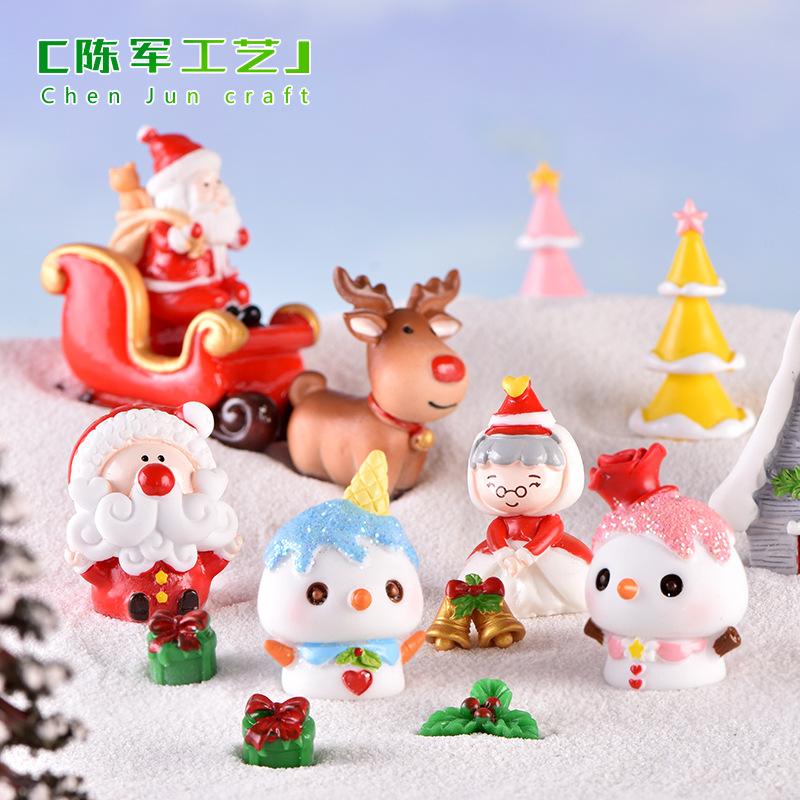 Tiểu cảnh người tuyết và ông bà Noel, trang trí Noel mini (ZC-230)