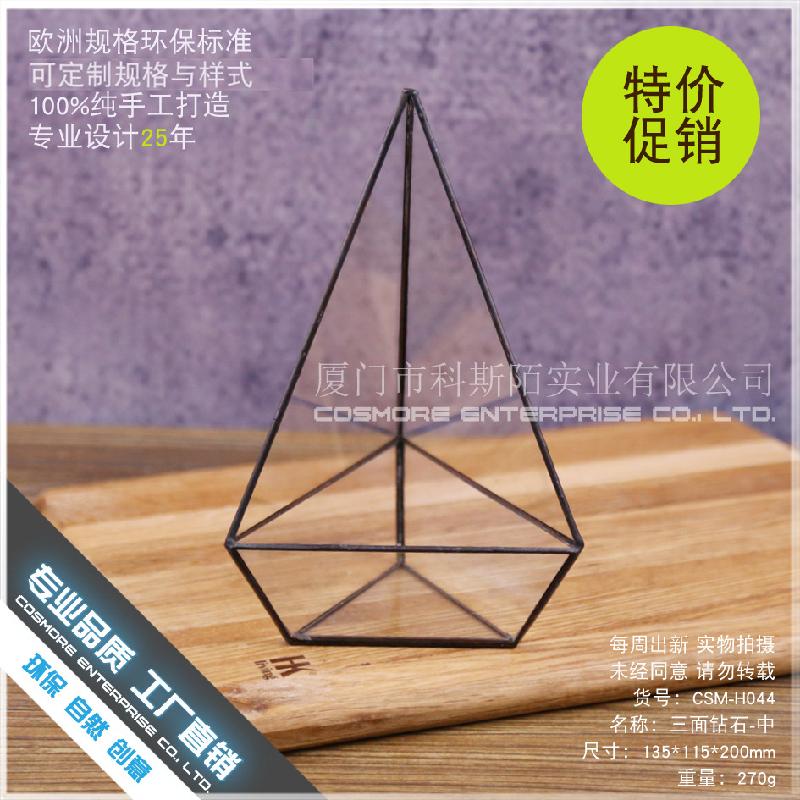 DG-239 Các bát đá vuông kính, phòng hoa bền vững, hộp hoa bền vững, và các trang trí nhỏ với ba mặt kim cương