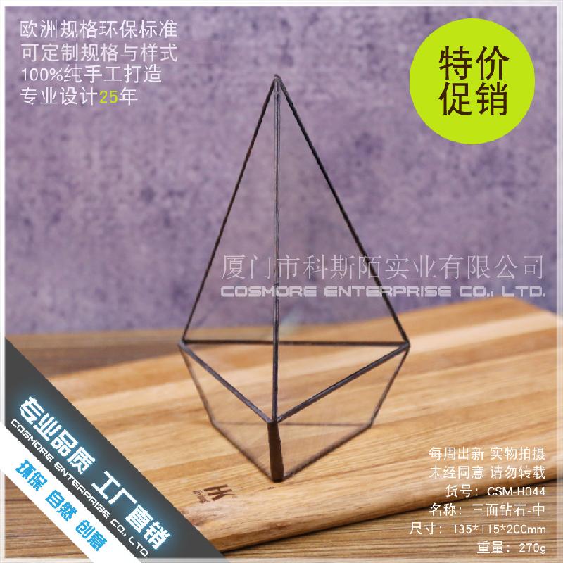 DG-239 Các bát đá vuông kính, phòng hoa bền vững, hộp hoa bền vững, và các trang trí nhỏ với ba mặt kim cương