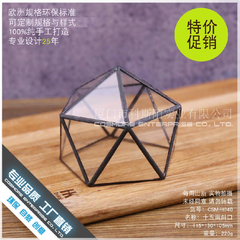 DG-85 Khảm đa góc, cây thực vật nhiều thịt, thảm mầm, cảnh vật nhỏ không đều, hộp hoa bền vĩnh cửu kính lớn