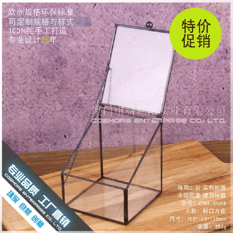 DG-208 Hộp giữ bộ trang sức nhẫn đồng hồ có cửa ngang, chống bụi, hộp kính, hộp chứa dây chuyền, hộp chứa bột thạch anh, hoa thực vật bền vững