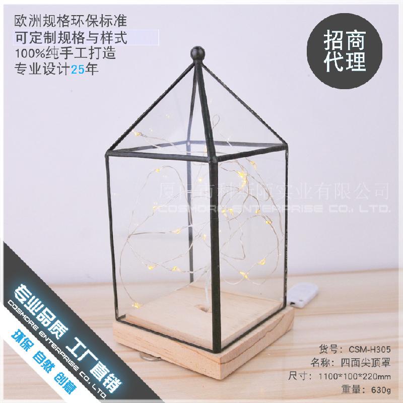 DG-151 Bộ đế gỗ đỉnh cao, đế nền nghệ thuật, vỏ đèn LED, đèn bàn đầu giường, hoa thực vật trong thể lọc, hoa thủy tinh, hoa phòng, không bao gồm đèn