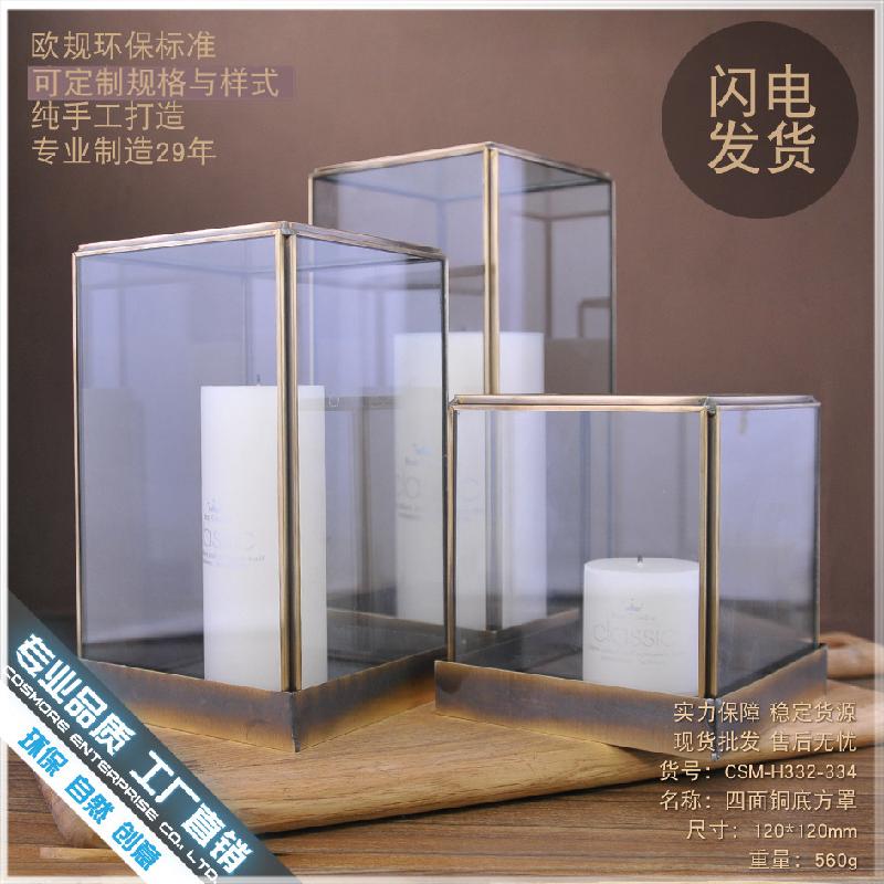 DG-37 Món trang trí nhà cửa, tượng Phật Quan Âm, hộp kính thủy tinh, đúc đồng cổ, công nghệ đúc đồng, đế đồng bảo vệ bụi, hộp trưng bày trong suốt