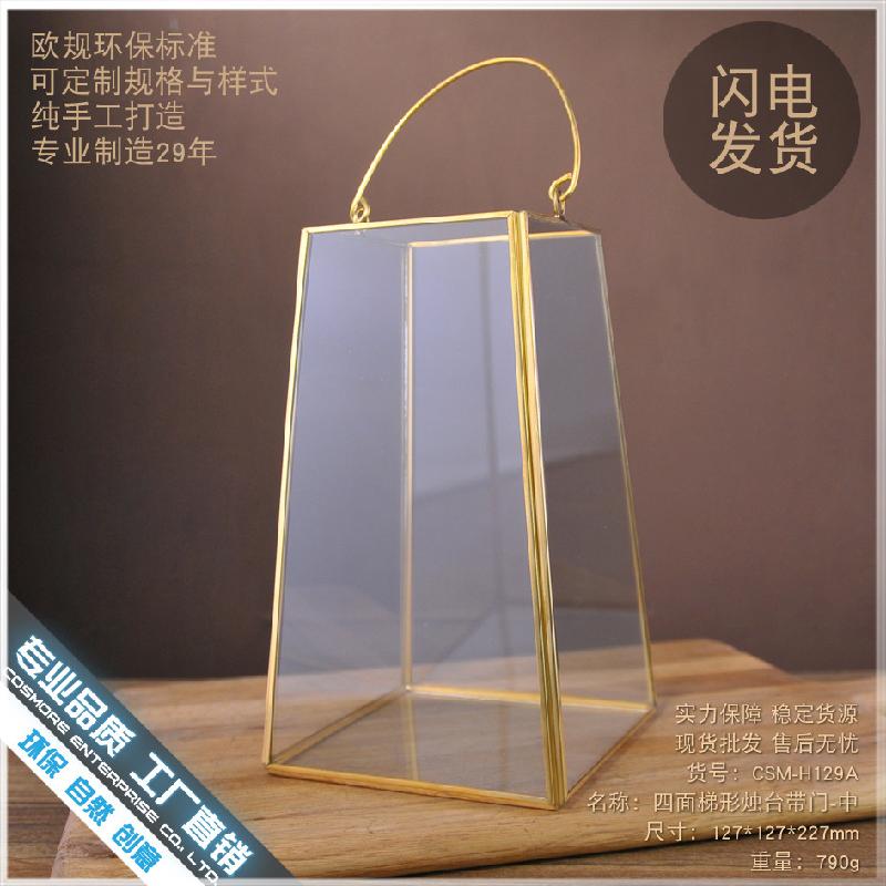 DG-141 Hộp gỗ để lưu trữ đèn lồng thời trang cổ điển Bắc Âu dạng tam giác cân