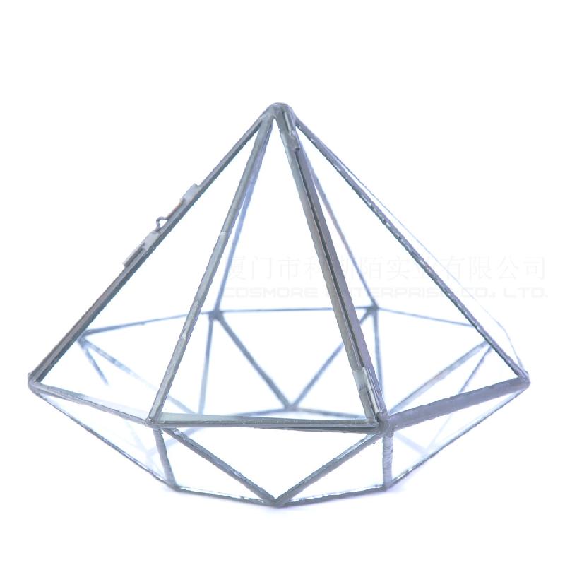 DG-228 Bảng đá kim cương có ba cửa kính, hoa thịnh vượng, thảo mạch, ly nhỏ cảnh quan, bình trong suốt, ý tưởng đa rễ cảnh