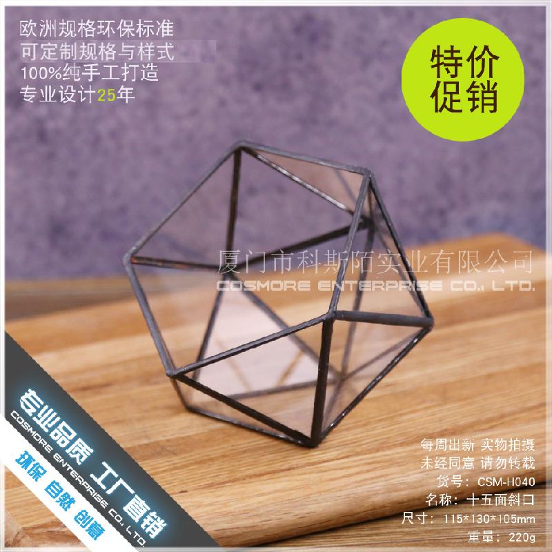 DG-85 Khảm đa góc, cây thực vật nhiều thịt, thảm mầm, cảnh vật nhỏ không đều, hộp hoa bền vĩnh cửu kính lớn