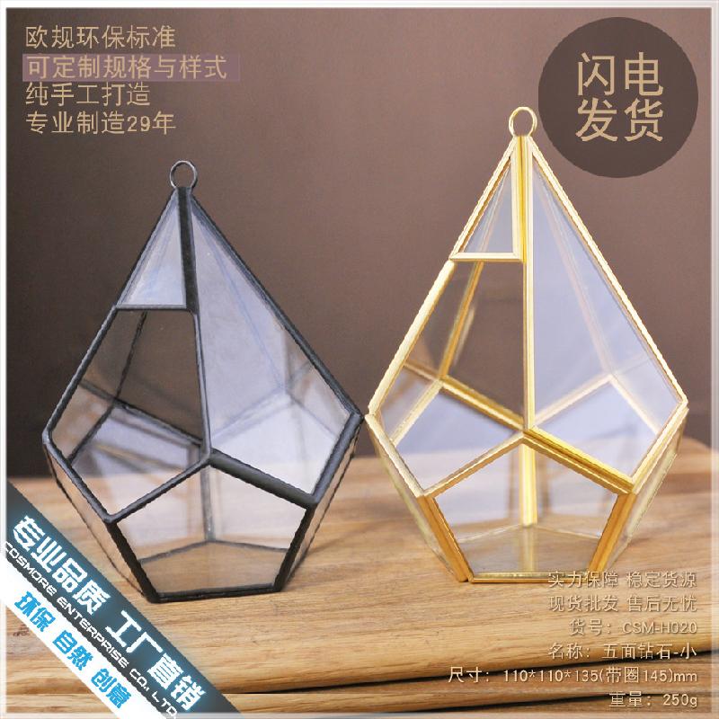 DG-90 Năm mặt đá nhỏ, cây thực vật tảo mầm, cảnh quan nhỏ, không đều, kính lớn, hoa không bị hỏng