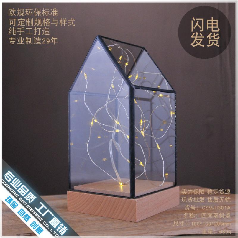 DG-26 Cờ bạc cây lửa, hoa bạc, gỗ thực, kính cửa đèn LED trang trí bàn đèn lãng mạn sáng tạo quà sinh nhật