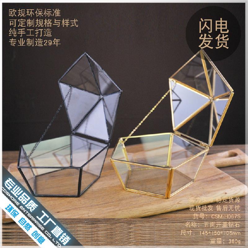 DG-207 Hộp hoa bền đời có 5 mặt mở, có ánh sáng, bao bọc kính