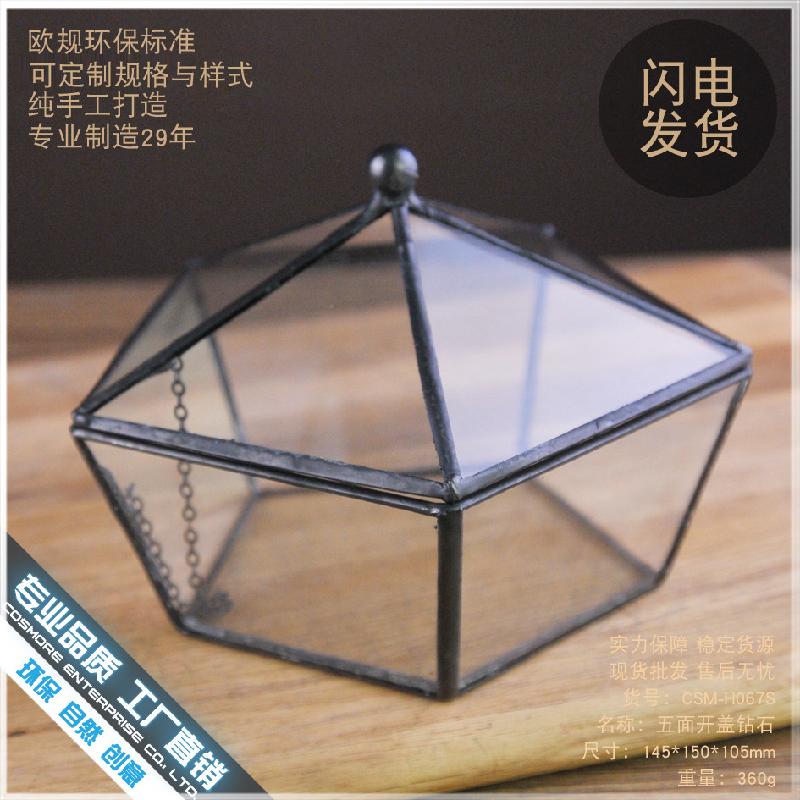 DG-207 Hộp hoa bền đời có 5 mặt mở, có ánh sáng, bao bọc kính