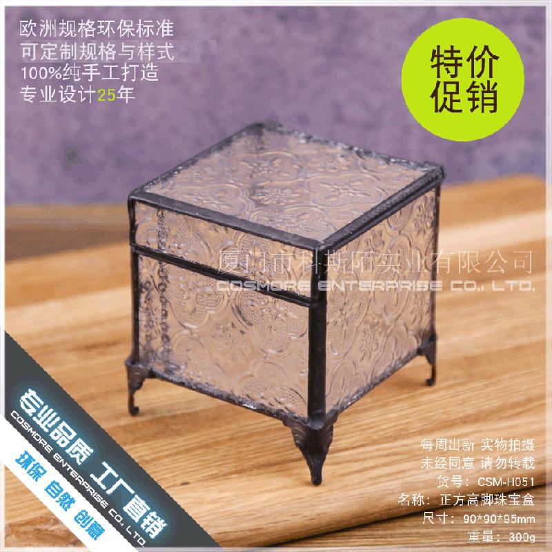 DG-238 Hộp trang sức cao góc, cây thực vật mụn, thảo mộc hình ảnh nhỏ, kính lớn không đều, hoa bền vĩnh cửu