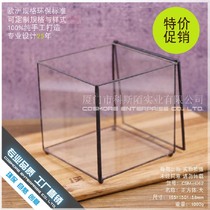 DG-12 Hộp quà thủy tinh với nhà hoa kính lớn và cây cỏ đông cứu