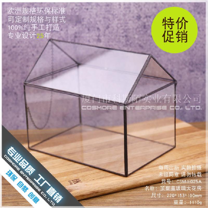 DG-16 Cửa hộp kính lớn có hoa, cây thực vật tảo, thảo mộc với cảnh quan nhỏ