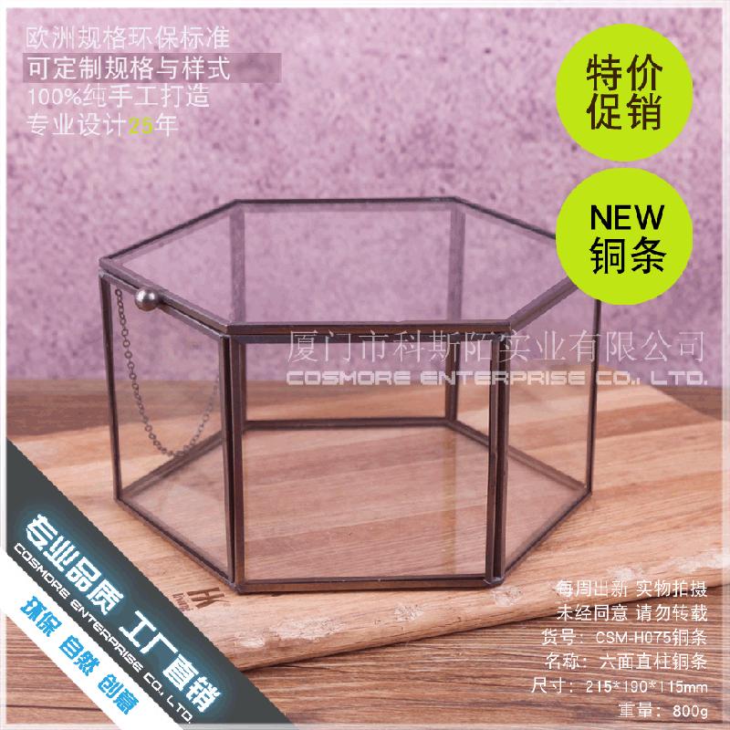 Chậu Đa Giác DG-220 Hộp hoa cối xay của đồng thanh, cửa sổ kính trục thẳng sáu mặt