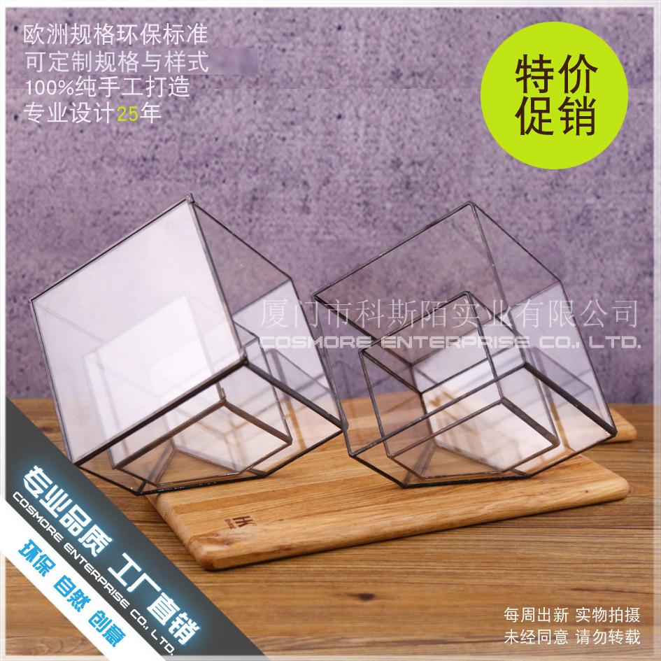 DG-91 Nhà máy Xiamen bán trực tiếp phòng kính chữ nhật lớn, thiết kế sáng tạo, hoa tái sinh vĩnh cửu, thảm thực vật nhỏ, cảnh quan đa thực vật và chén hoa đa thực vật