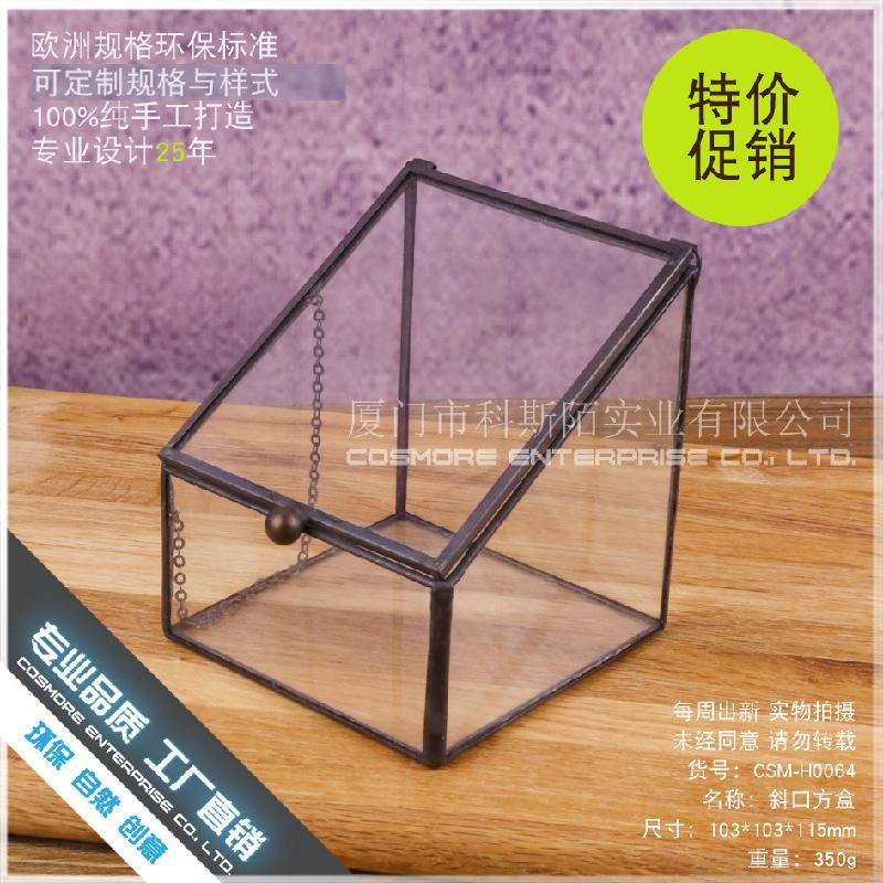 DG-208 Hộp giữ bộ trang sức nhẫn đồng hồ có cửa ngang, chống bụi, hộp kính, hộp chứa dây chuyền, hộp chứa bột thạch anh, hoa thực vật bền vững