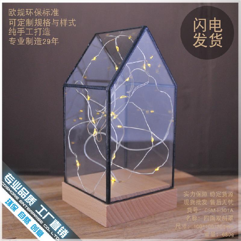 DG-26 Cờ bạc cây lửa, hoa bạc, gỗ thực, kính cửa đèn LED trang trí bàn đèn lãng mạn sáng tạo quà sinh nhật