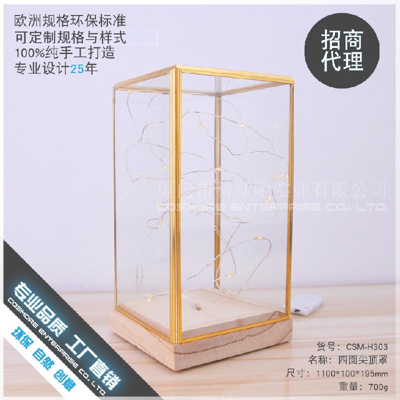 DG-71 Mẫu đồ trang trí đĩa cây hoa với đáy, vỏ đèn LED hoa thời gian thực kính