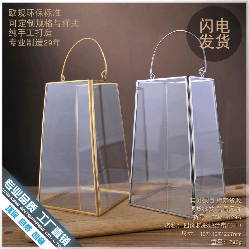 DG-141 Hộp gỗ để lưu trữ đèn lồng thời trang cổ điển Bắc Âu dạng tam giác cân