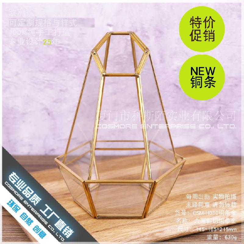 DG-186 Cắt ngang đồng bạc, kính vàng, hoa bền vĩnh cửu, thực vật nhỏ, chai phong cảnh, trong suốt, sáng tạo, đa thực vật, hộp hoa sỉ