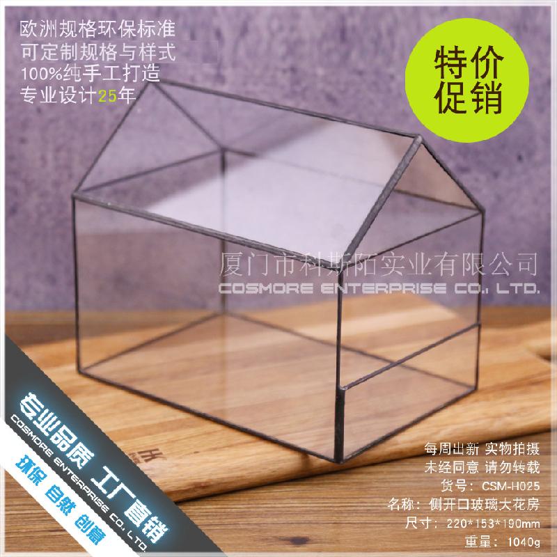 DG-89 Cửa sổ kính lớn có hoa, cây thực vật mọc tả, cảnh quan nhỏ của thịt mọc, hộp hoa bền vĩ đều