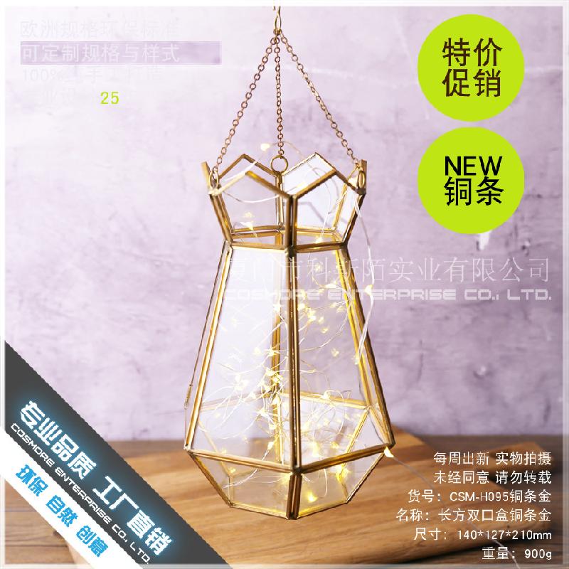 Chậu Đa Giác DG-184 Chậu hoa sắt thép treo LED, phong cách Bắc Âu đơn giản, sáng tạo, cây cỏ trang trí sang trọng, cá tính, treo hoa