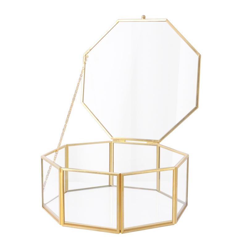 DG-245 Hộp trang sức bảy mặt, hoa thời đời, che, thép hình học kính cửa, đồ trang trí đa rễ