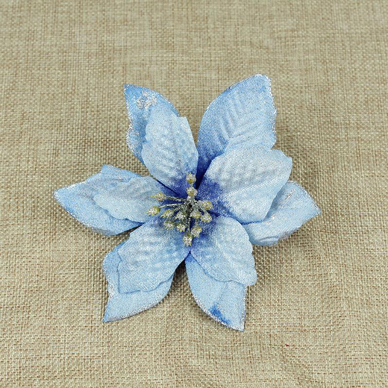 Đồ trang trí Giáng Sinh: hoa giả viền vàng, phụ kiện vòng hoa, trang trí cây thông, bán sỉ.