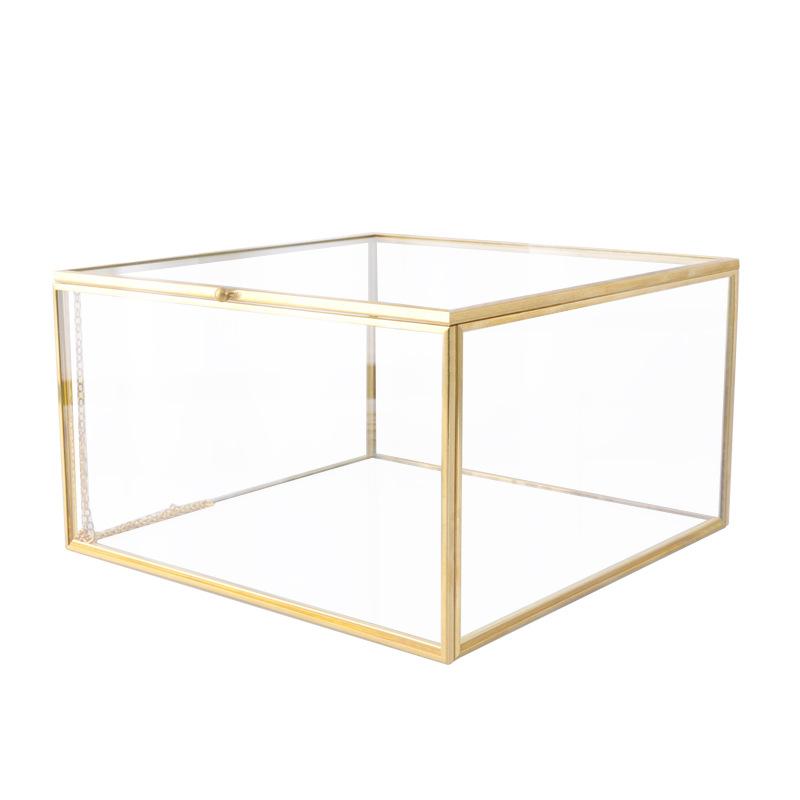 DG-66 Hộp trang sức kính vuông để lưu trữ, quà tặng, trình diễn và chống bụi