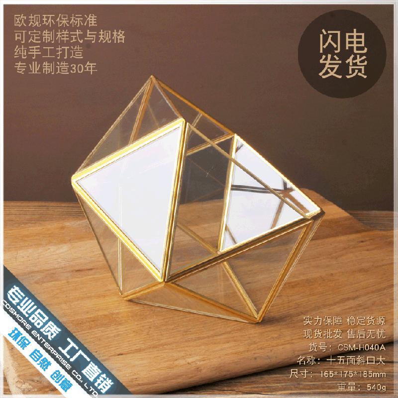 DG-217 Đĩa đồng bảy mặt nghiêng, nhà hoa thịnh thụy vĩnh cửu, cỏ thảo tím, cảnh quan nhỏ, trong suốt, sáng tạo, đầy đủ thực vật