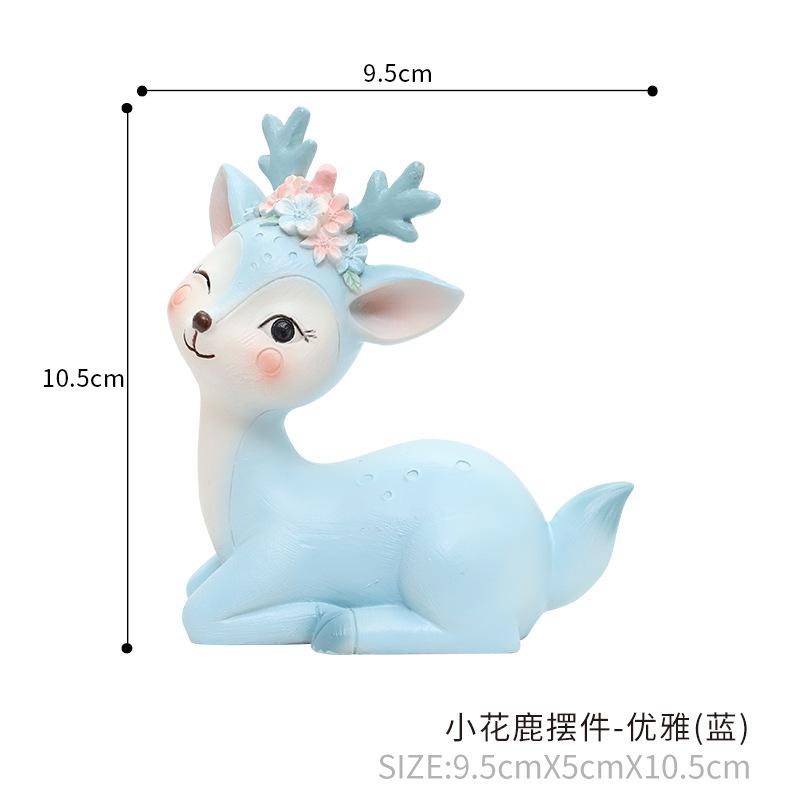 Tượng hươu resin phong cách Zakka, cặp hươu may mắn, đồ trang trí nhà và quà tặng (RG-261)