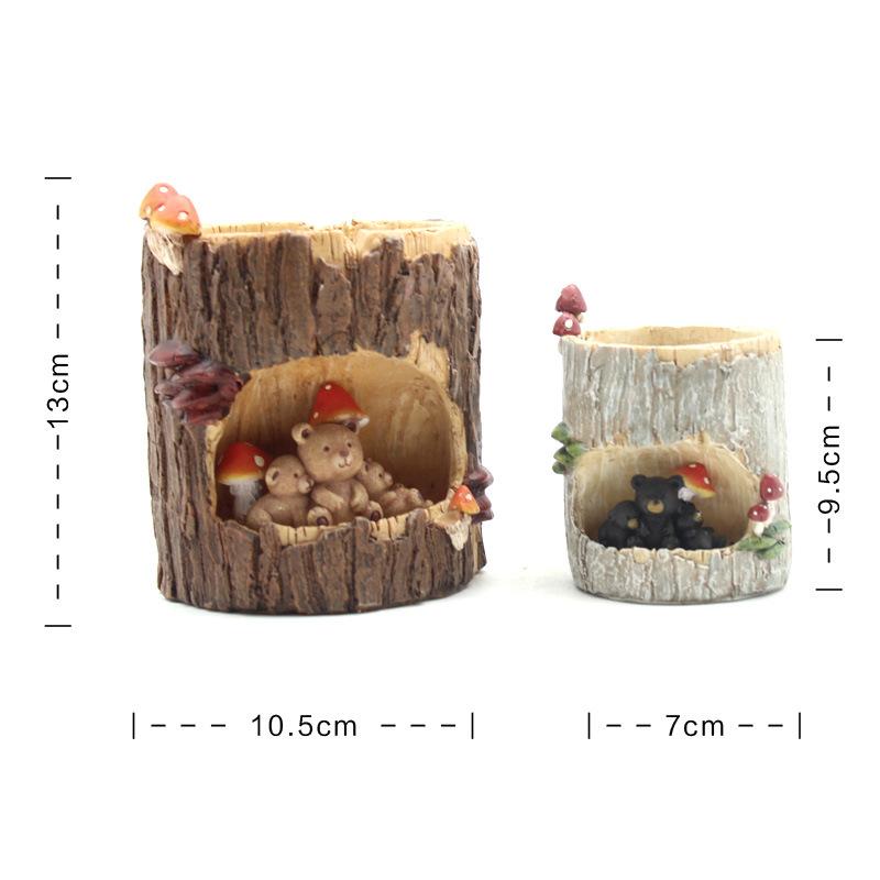 Chậu cây mọng nước hình thân cây resin, chậu mini để bàn, trang trí văn phòng và tiểu cảnh (RG-63)