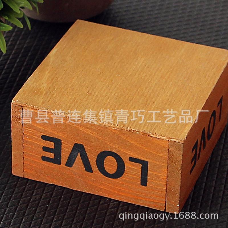 Chậu Gỗ Thông, Chậu Love Vuông 10*6 cm (BS-21)