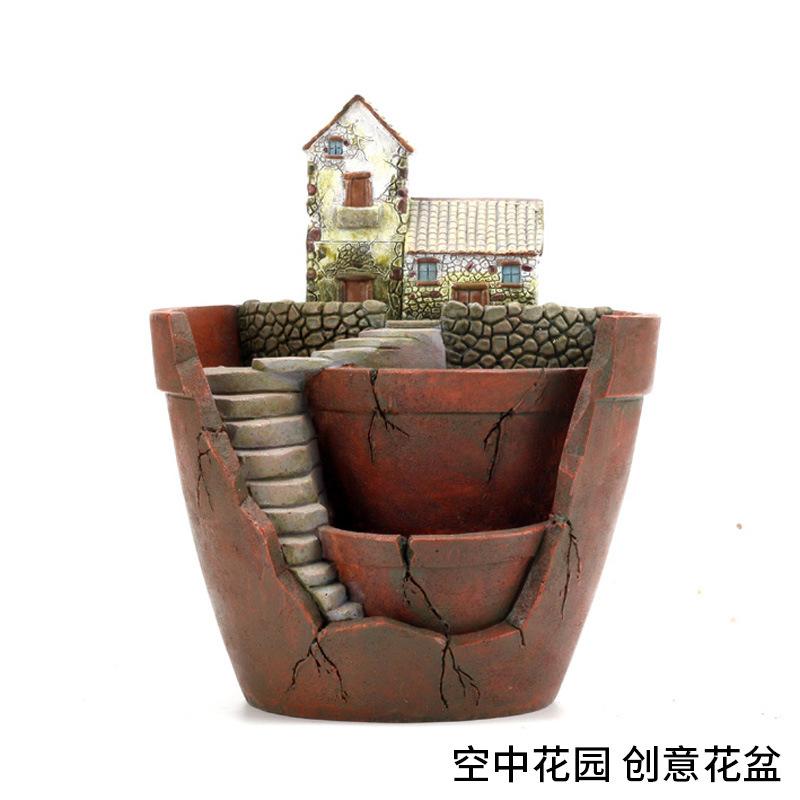 Chậu cây mọng nước treo phong cách Zakka, bộ tiểu cảnh mini, phụ kiện DIY trang trí sân vườn (RG-99)
