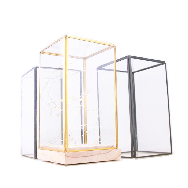 DG-71 Mẫu đồ trang trí đĩa cây hoa với đáy, vỏ đèn LED hoa thời gian thực kính