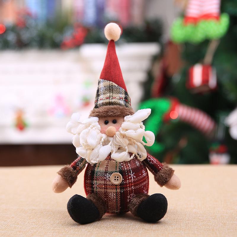 Đồ trang trí cây thông Noel hình nhân vật hoạt hình, tuyết và vải kẻ, quà tặng Giáng Sinh cho trẻ em.