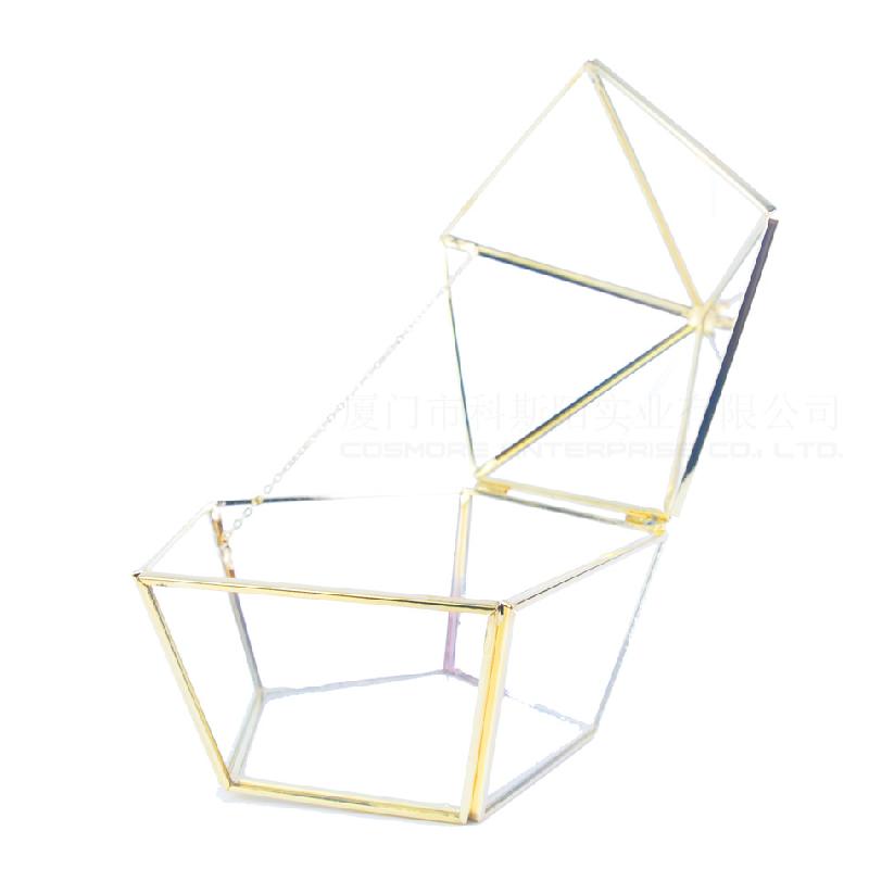 永生花花盒首饰项链收纳盒防尘罩玻璃花房情人节礼物器皿五面开盖