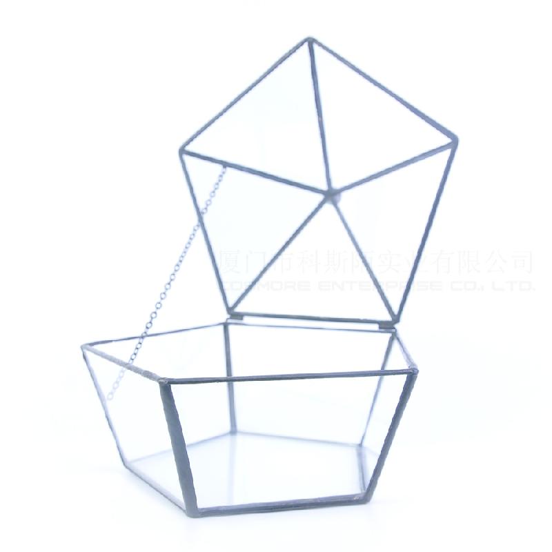 DG-207 Hộp hoa bền đời có 5 mặt mở, có ánh sáng, bao bọc kính