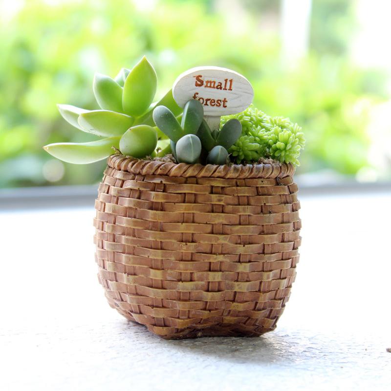 Chậu cây mọng nước hình túi lưới biển resin, chậu mini trang trí văn phòng và tiểu cảnh (RG-125)
