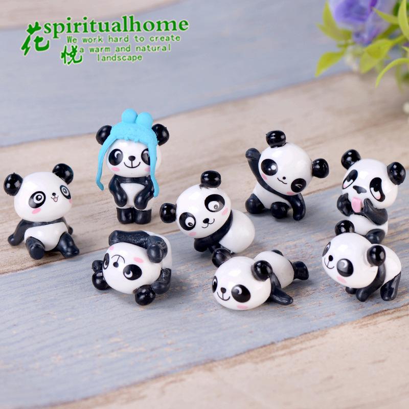 Tiểu cảnh gấu nằm và gấu panda trang trí chậu cây (ZC-650)