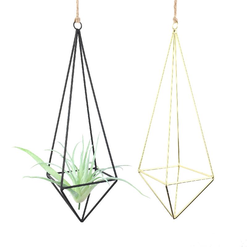 DG-79 Khay đồng hình tam giác lồng với thiết kế sáng tạo của phòng hoa kính, cây hoa hồng bồ câu đồng kim loại, các cây cảnh đa thực vật và bát hoa bán sỉ