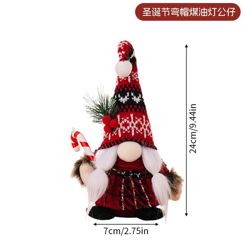 Trang trí Noel: Búp bê không mặt mũ len, quà Noel cho cây