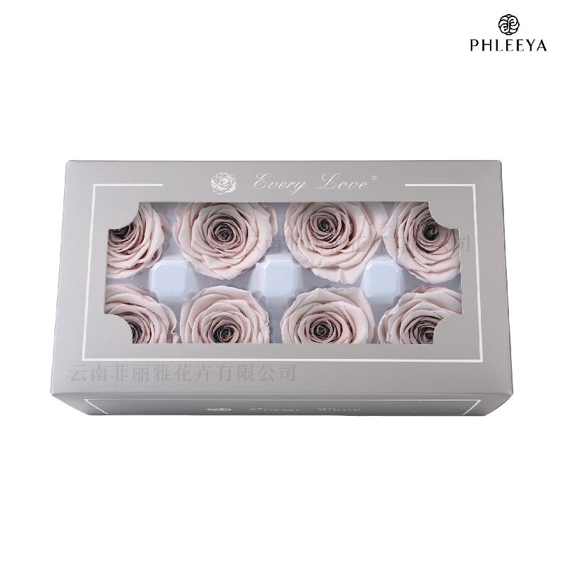 Hoa hồng vĩnh cửu 4–5cm hạng A 8 bông DIY chuyển màu (HK-64)